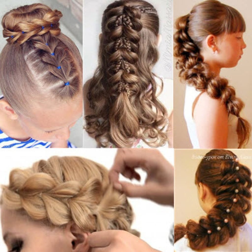 Выпускные прически детские из косичек