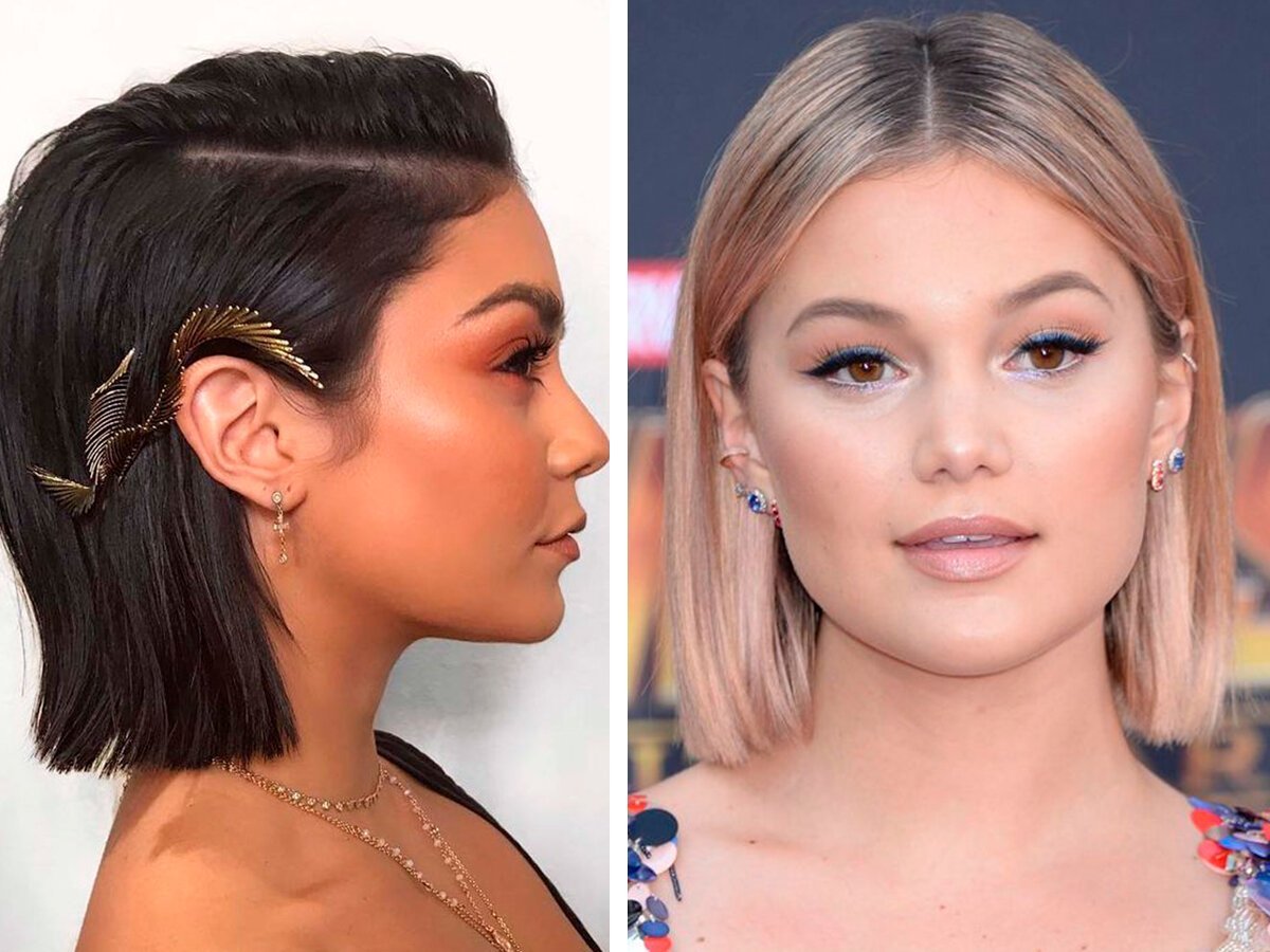 Прическа на каре с невидимками