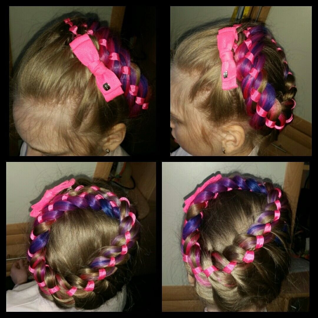 Прическа баранки из косичек