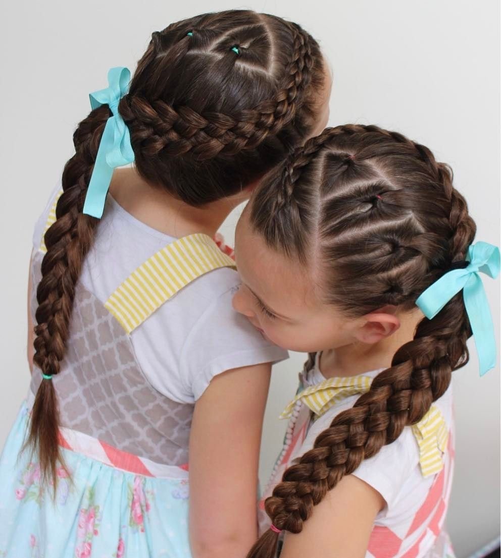 Косички баранки с лентами