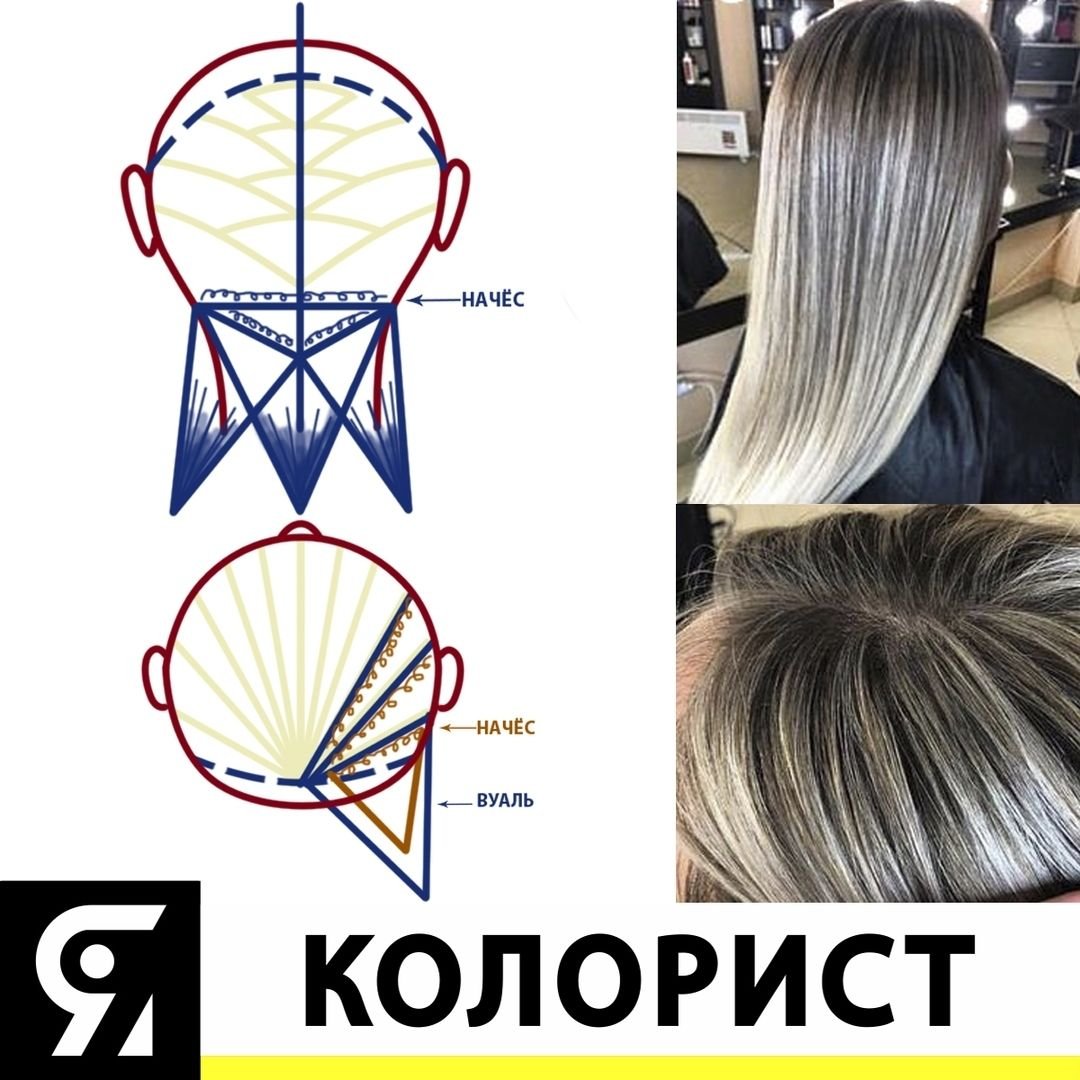 Техники окрашивания волос схемы