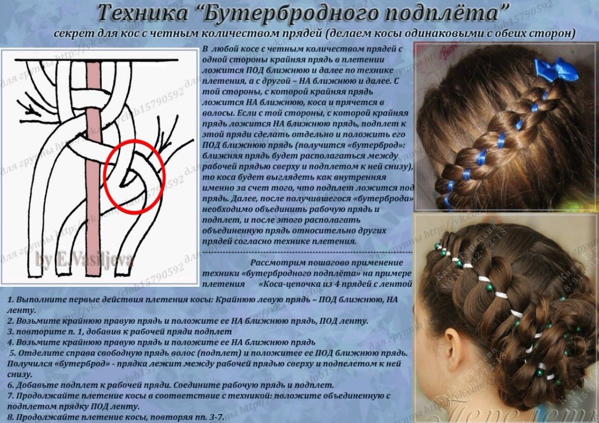 Вплести ленту в косу