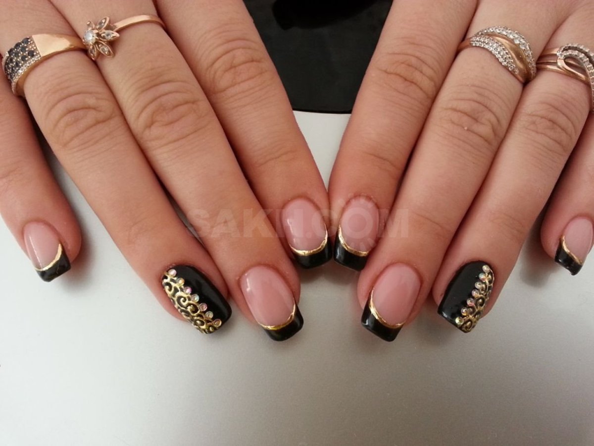 Френч черный с золотом