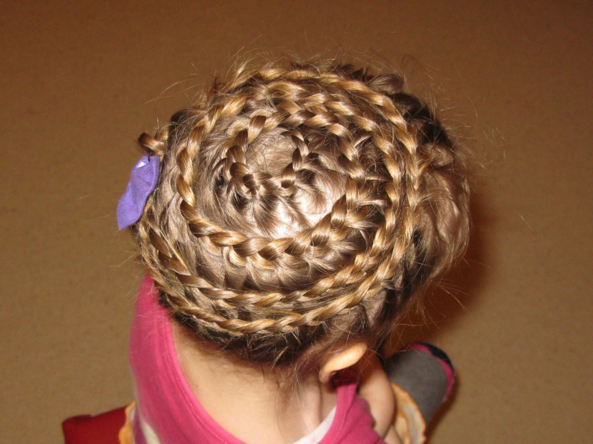 Корзиночка прическа для девочки вокруг головы