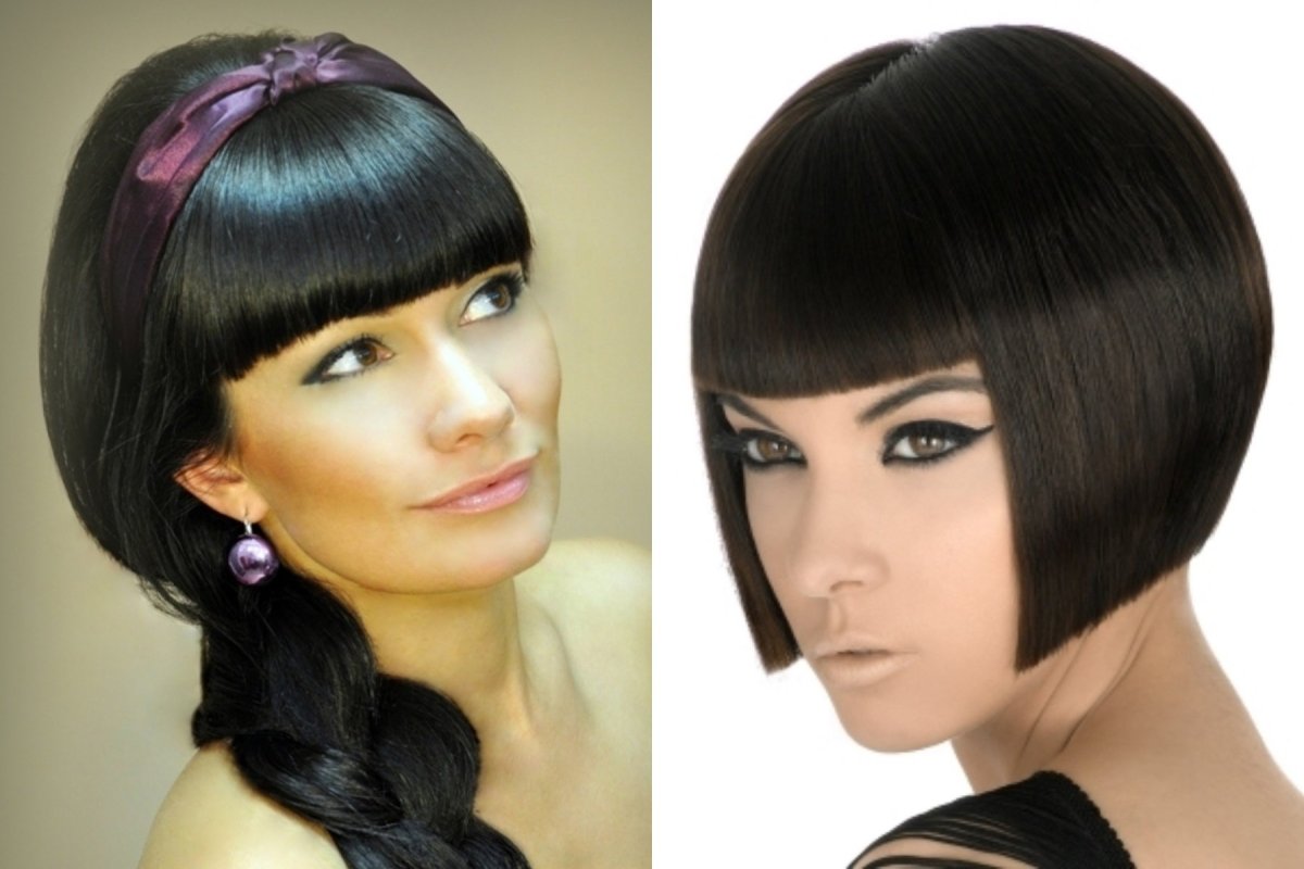 Стрижка челки косая филированная