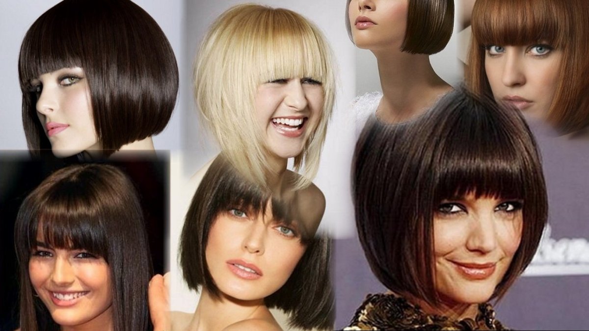 Стрижка с полукруглой челкой