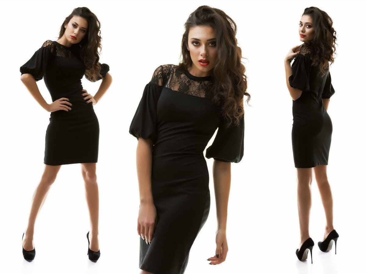 Платье футляр с сеткой