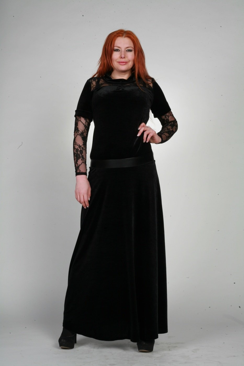 Платье с заниженной талией для полных