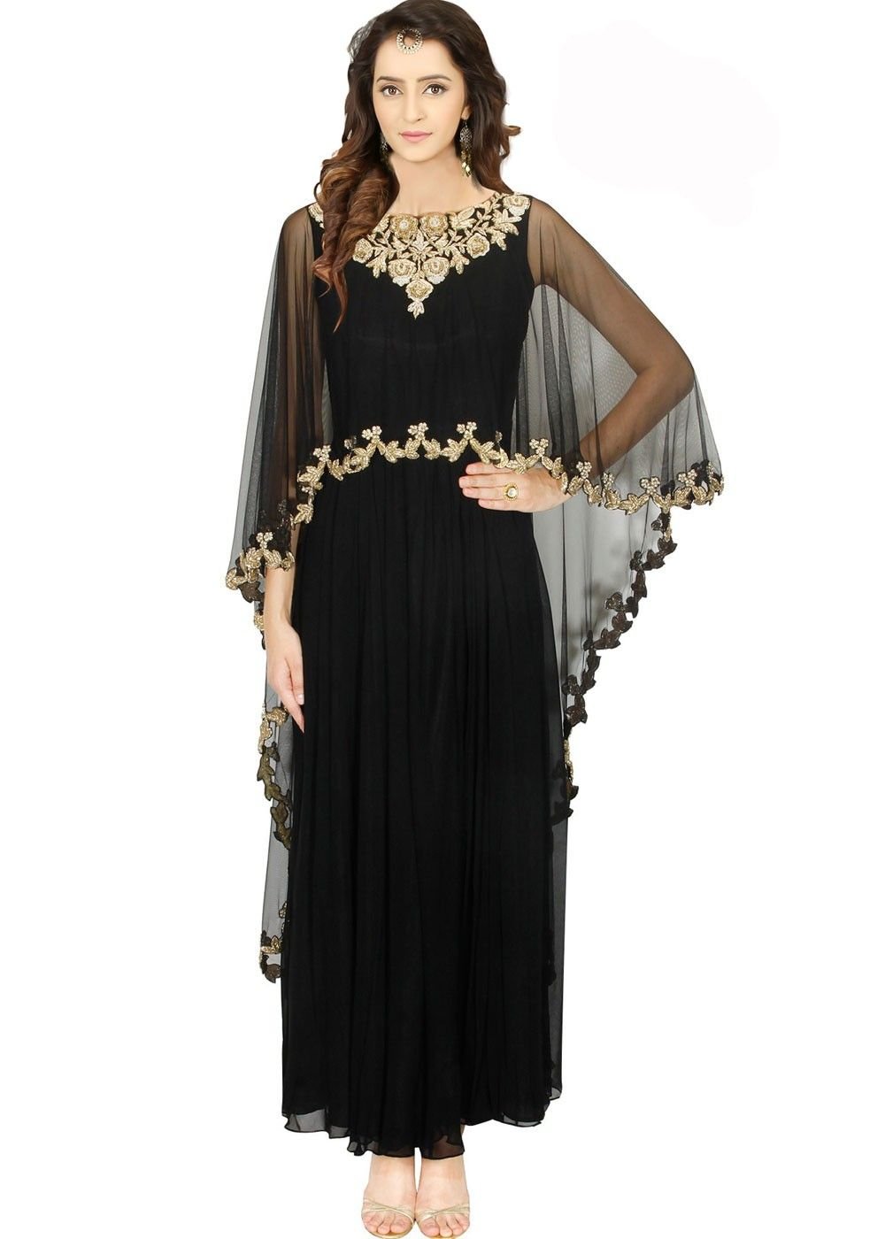 Длинная шифоновая накидка на вечернее платье