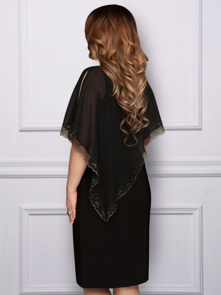 Платье футляр с накидкой