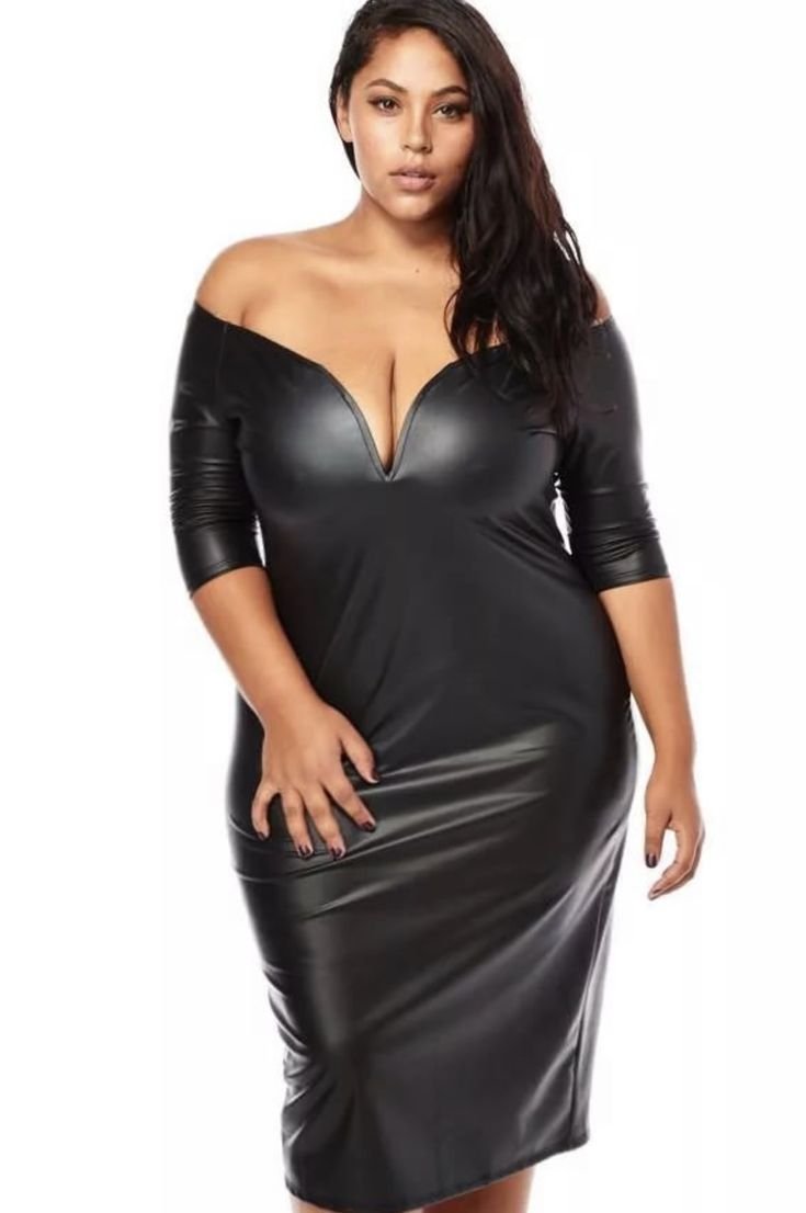 Кожаные платья для полных женщин