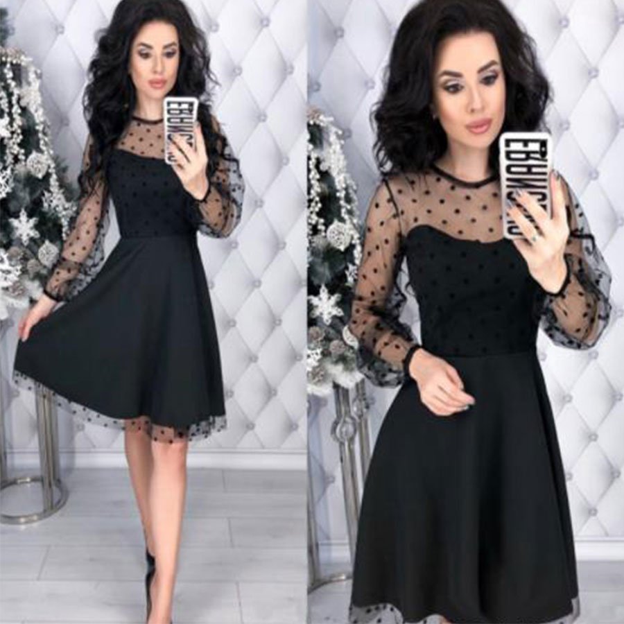 Платье с сеткой сверху