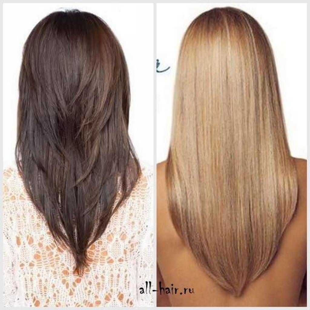 Лесенка на длинные волосы сзади