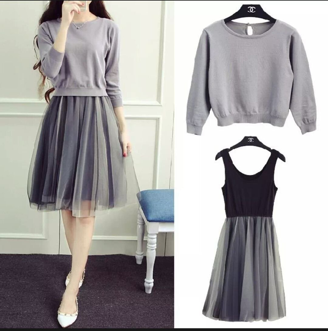 Платье с кофтой сверху