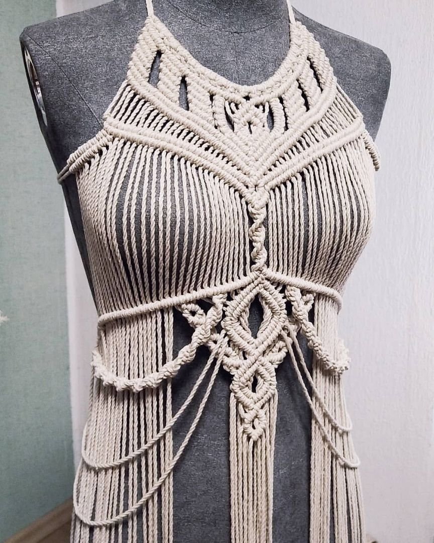 Пляжное платье макраме