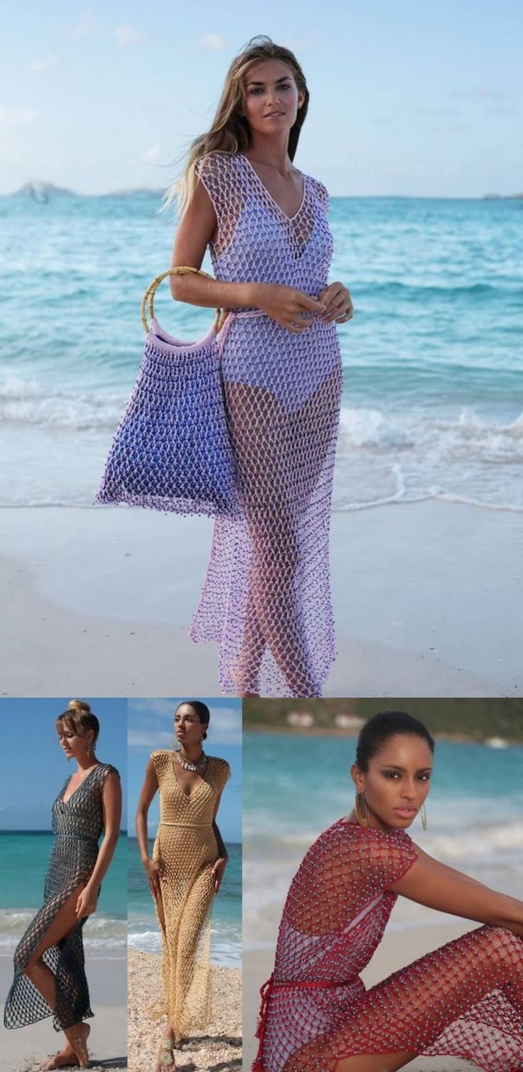 Ажурное пляжное платье