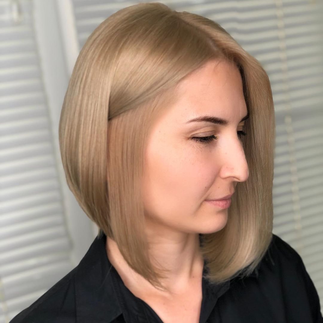 Блонд каре без челки