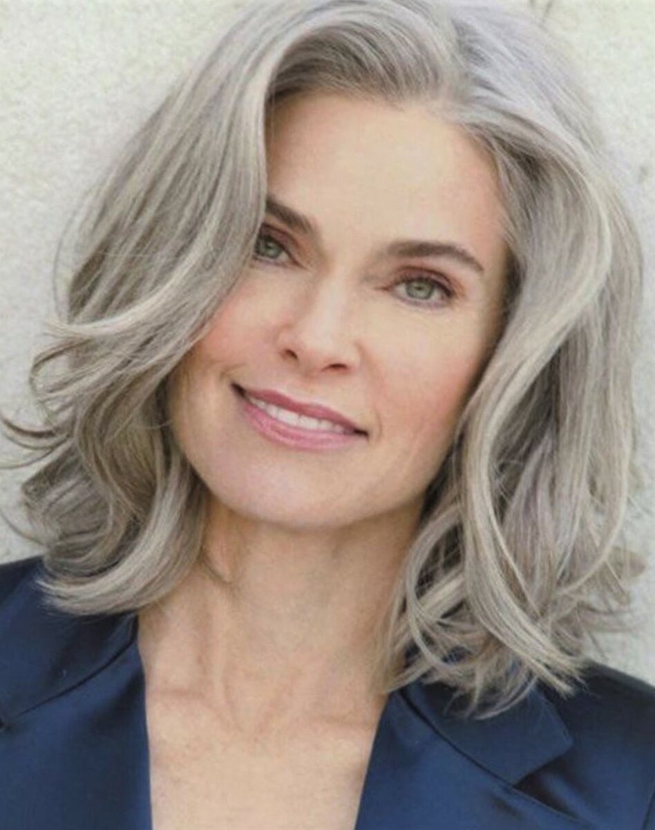 Стрижки на средние Седые волосы