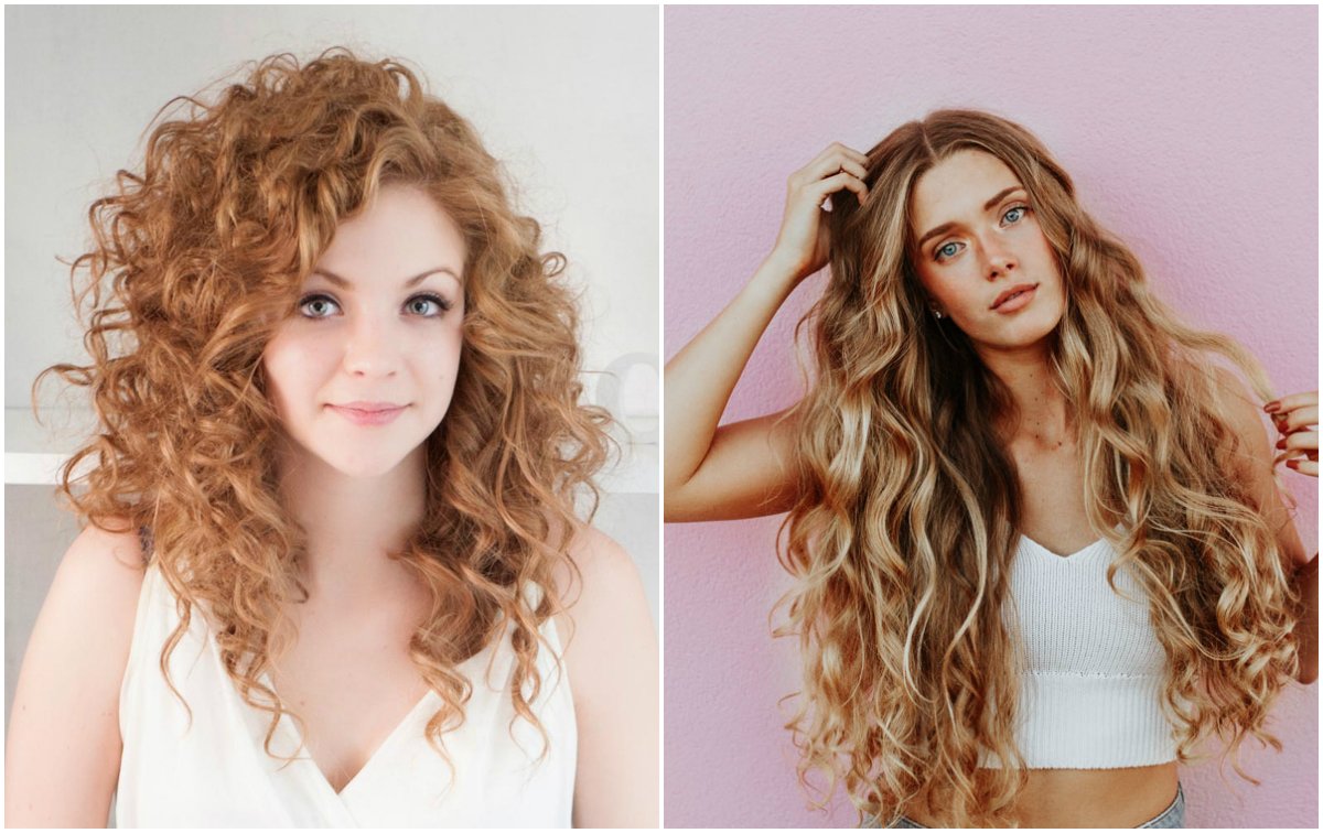 Немного завитые волосы