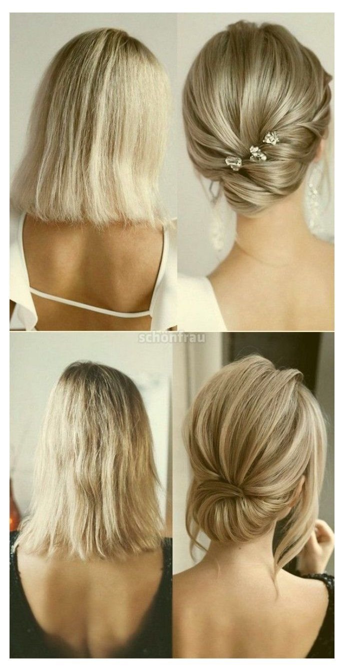 Прическа пучок на короткие волосы