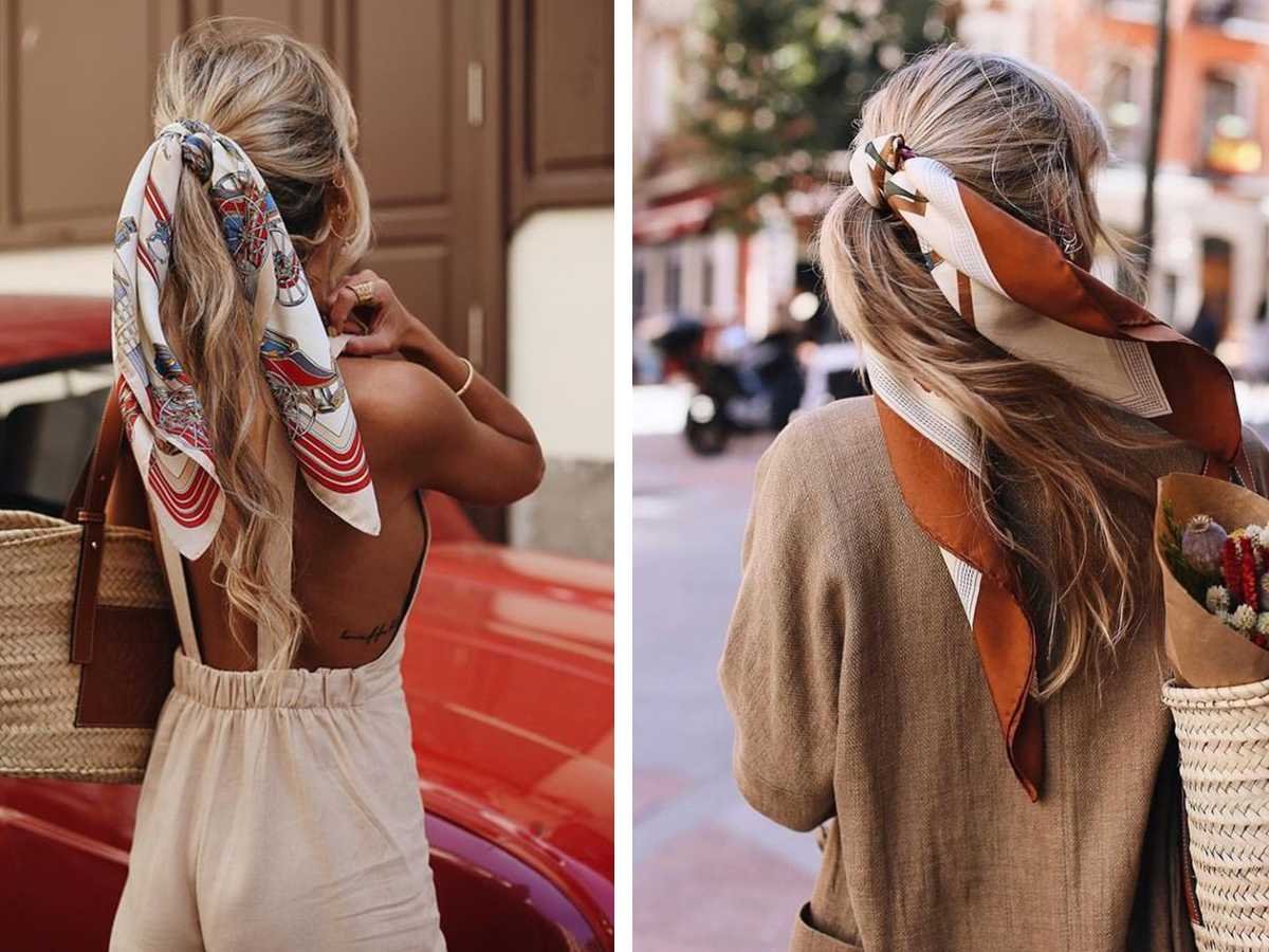 Платок в волосах