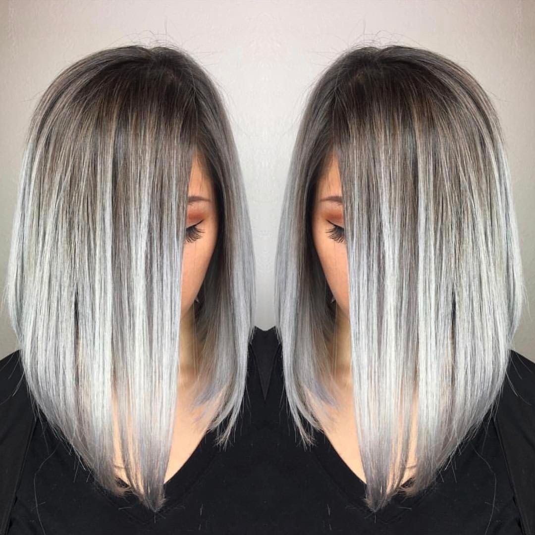 Пепельный балаяж на каре