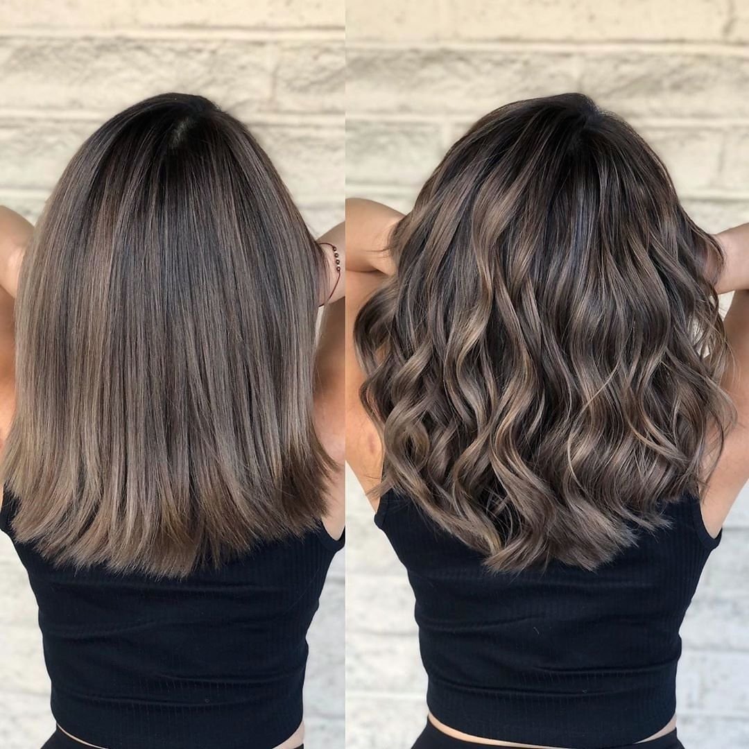 Шатуш балаяж на темные каре