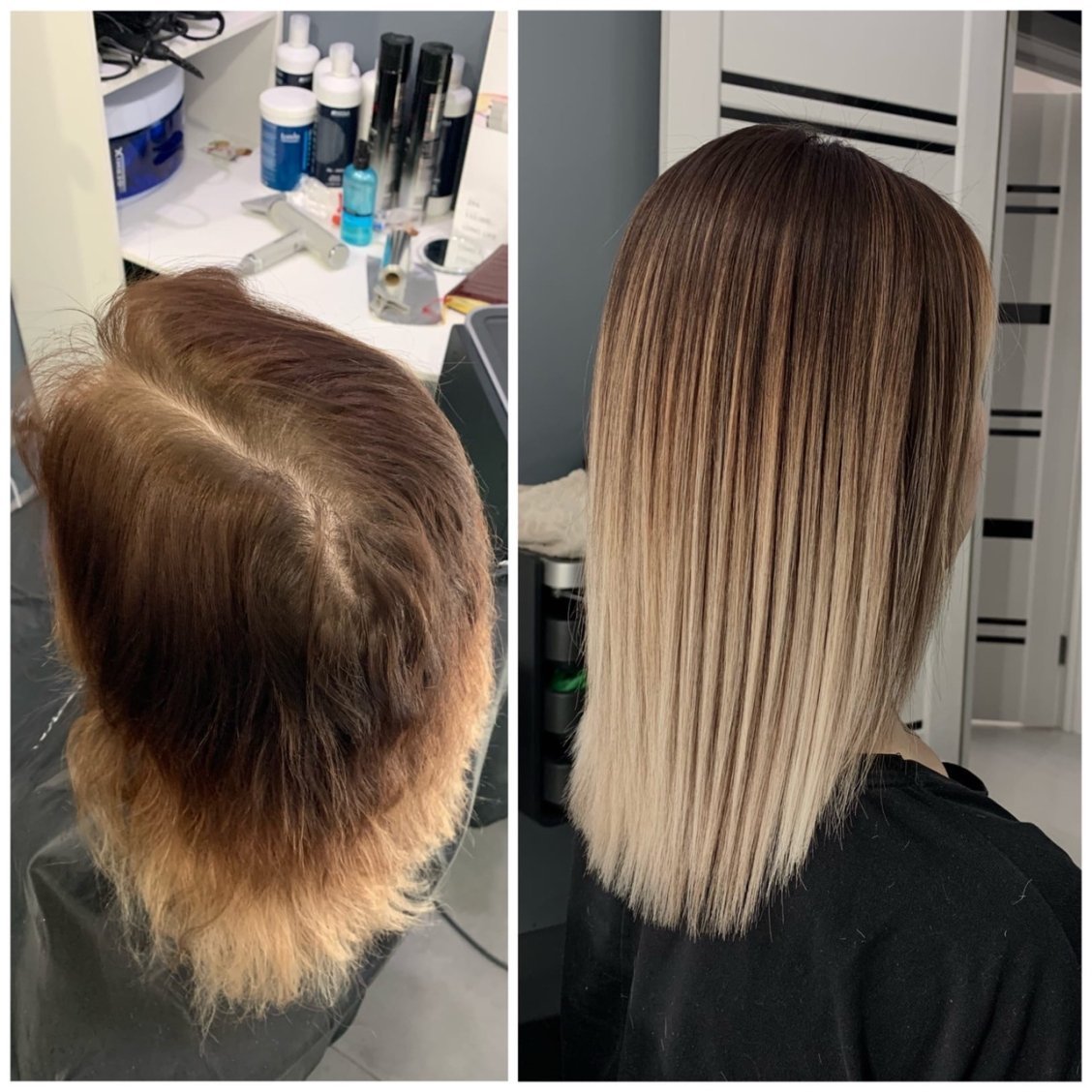 Окрашивание АИР тач на стрижку каре