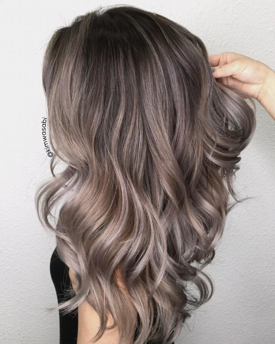 Балаяж мокко пепельный