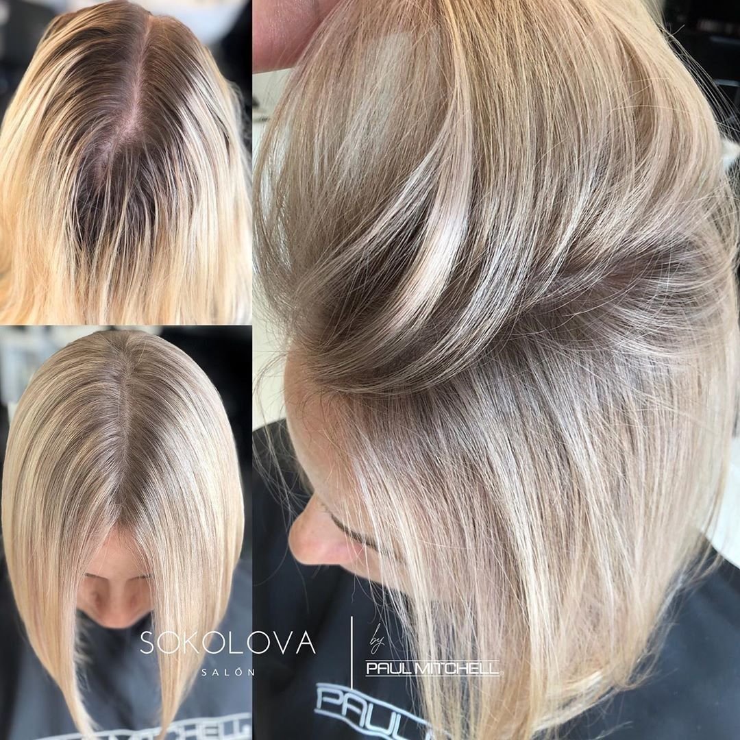 Прикорневое мелирование на отросшие корни