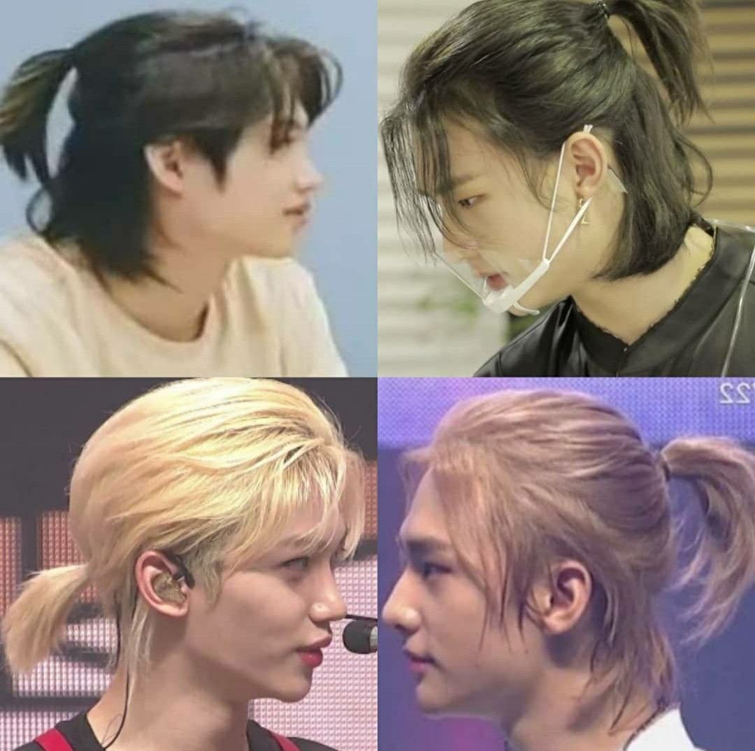 Феликс Stray Kids прическа маллет