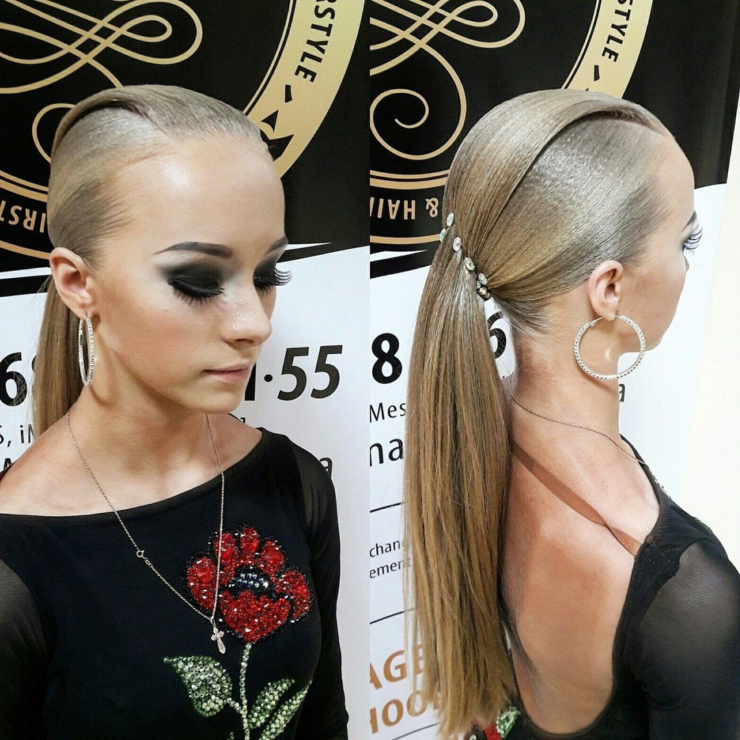 Прическа для бальных танцев хвост