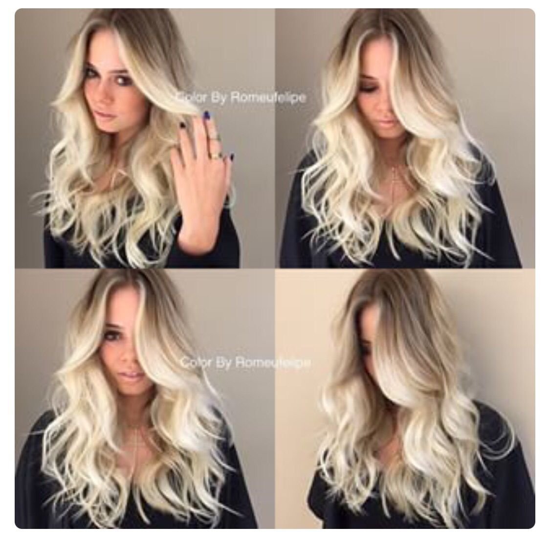 Балаяж на блондинках с темными корнями