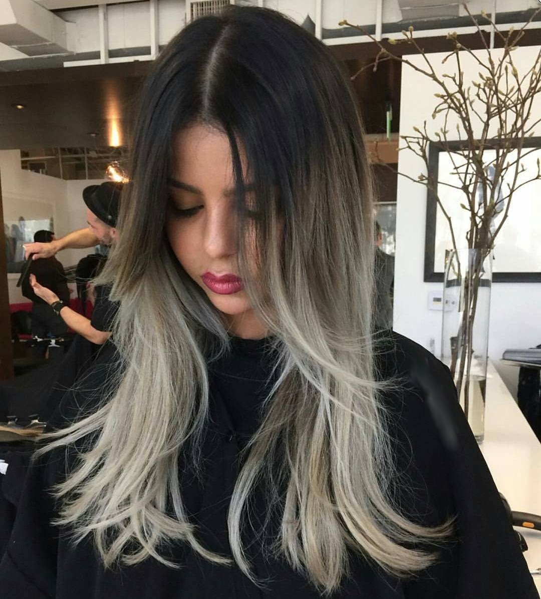 Омбре балаяж пепельный