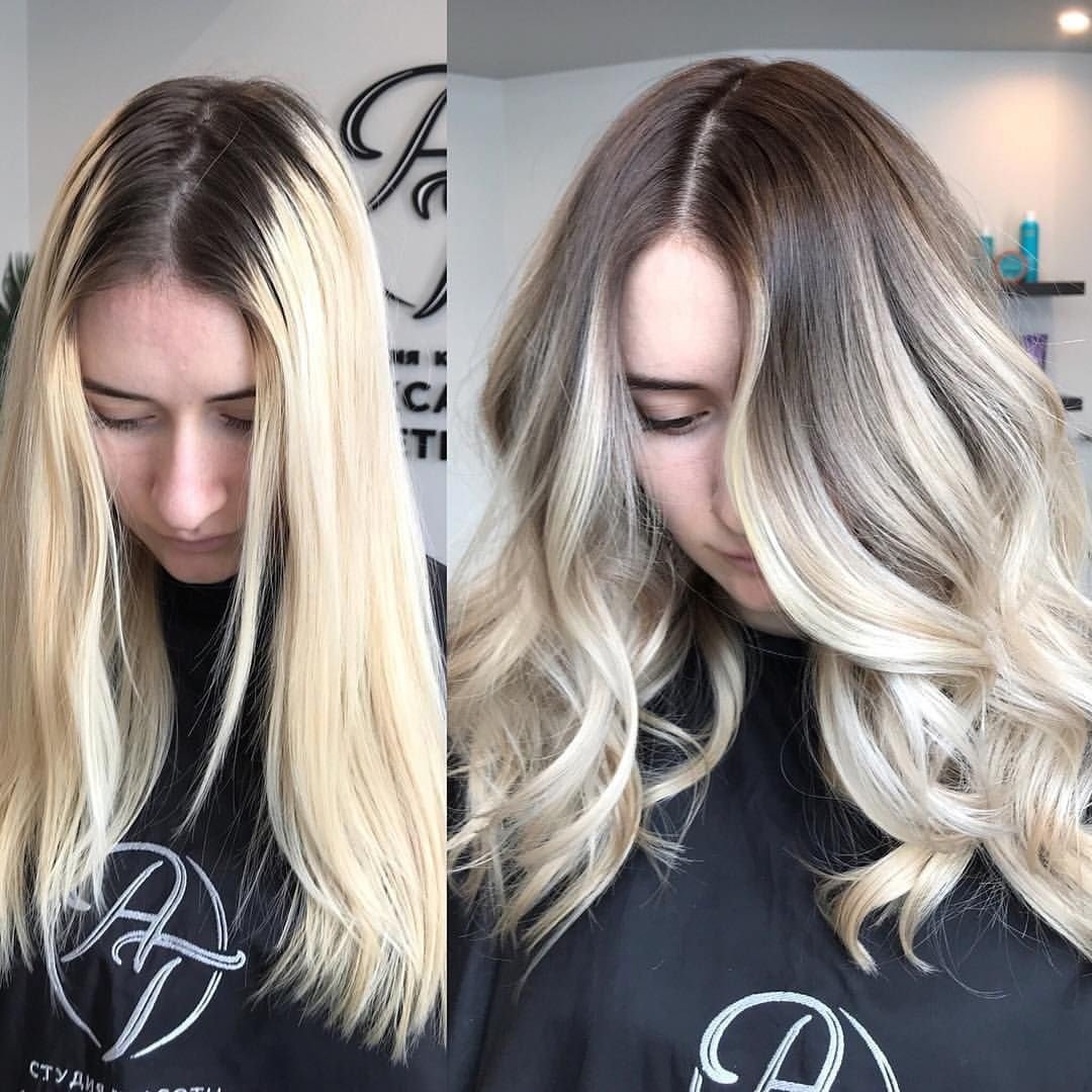 Блонд шатуш балаяж растяжка