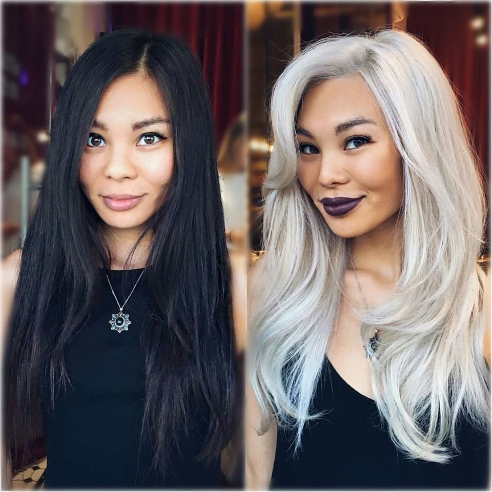 Из чёрного в пепельный блонд