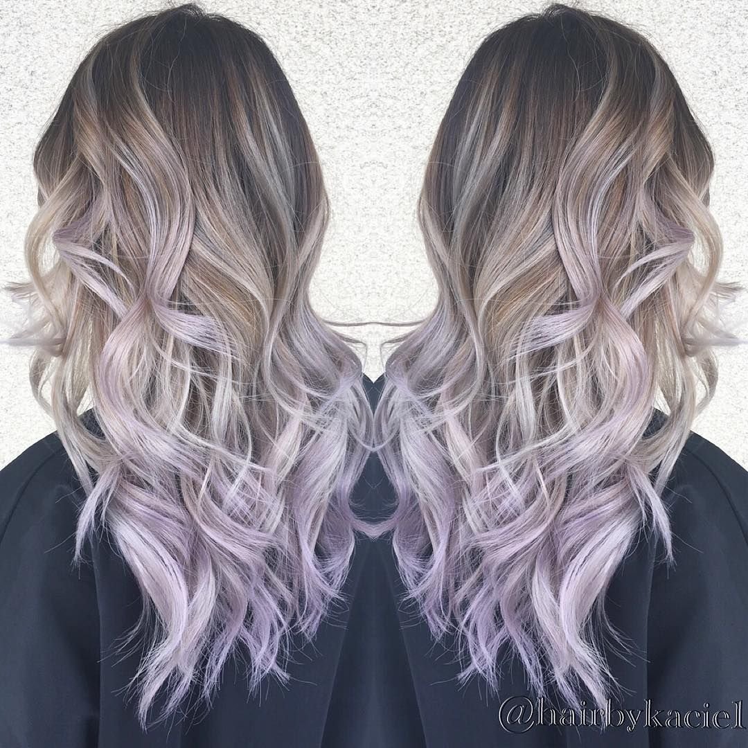 Пепельно фиолетовый балаяж