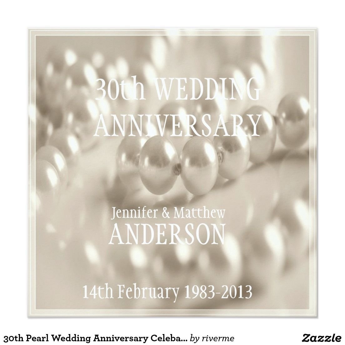 Приглашение на жемчужную свадьбу открытка