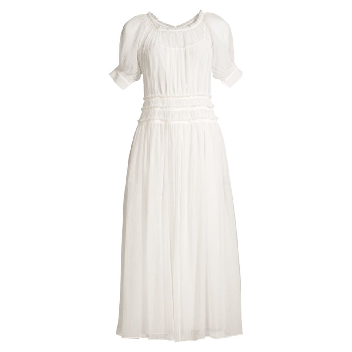 Платье на бретелях со сборкой