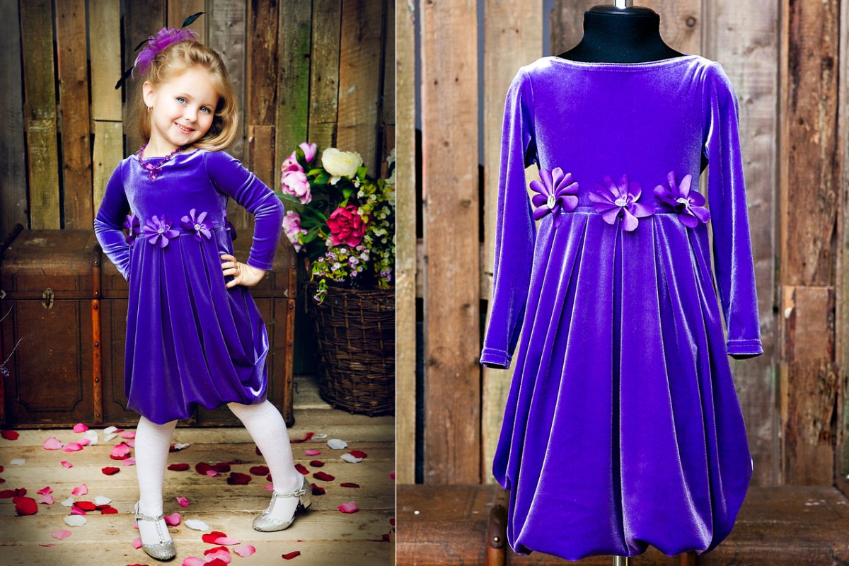 Детское платье из велюра