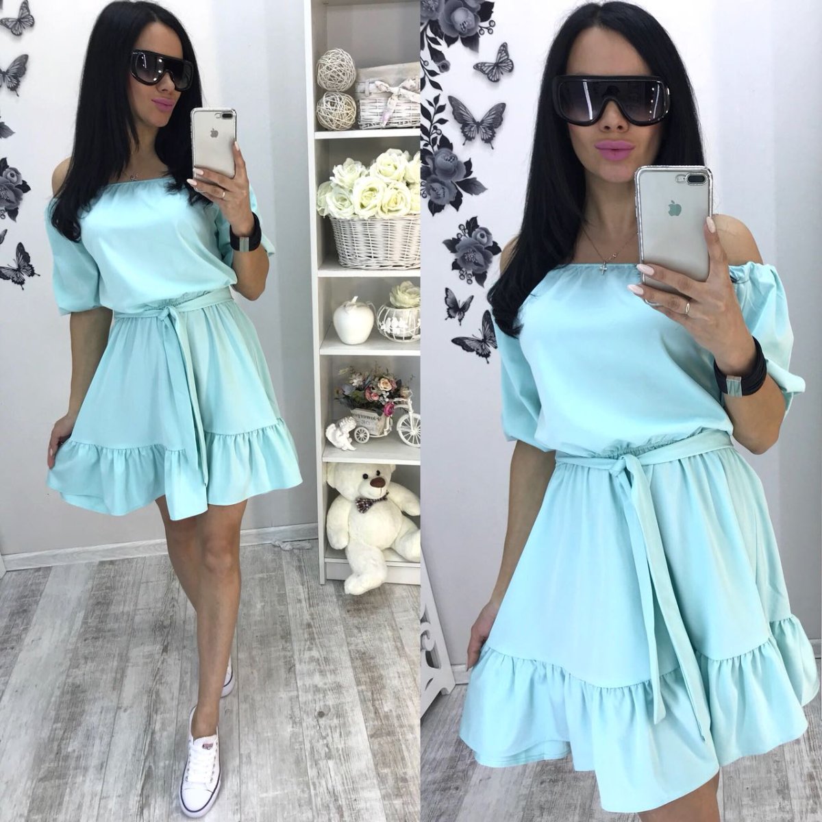 Платье с рюшей по низу