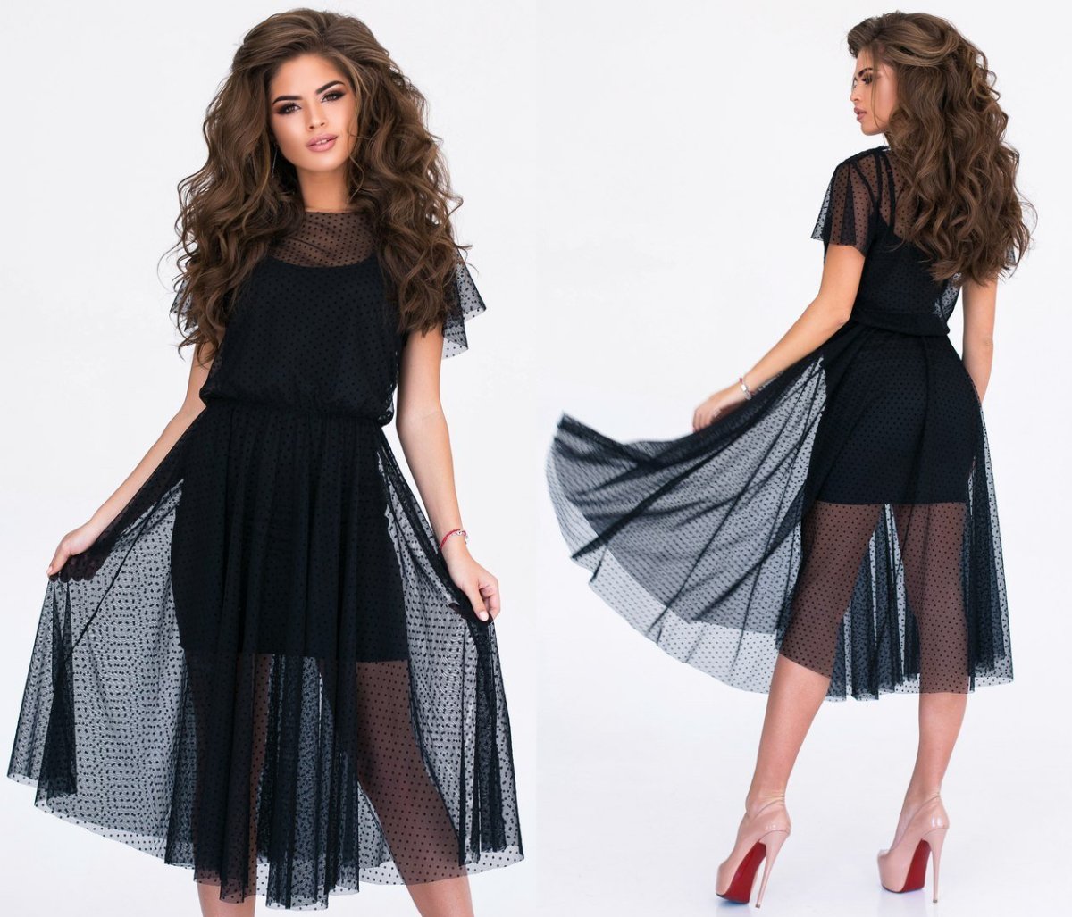 Платье в сеточку