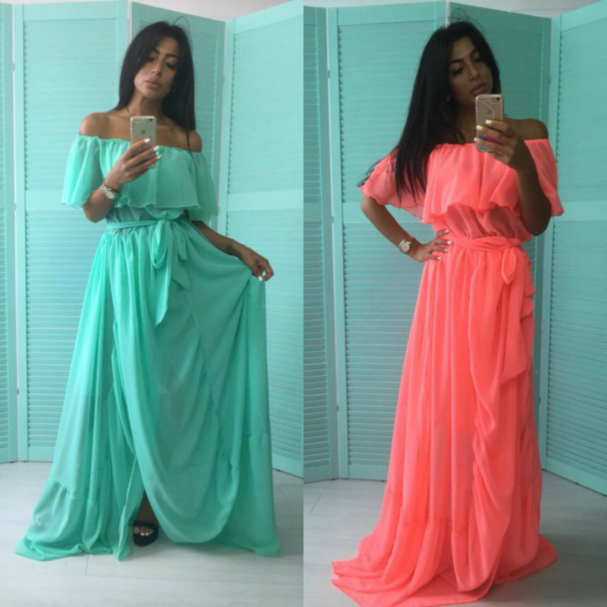 Платье в пол из шифона