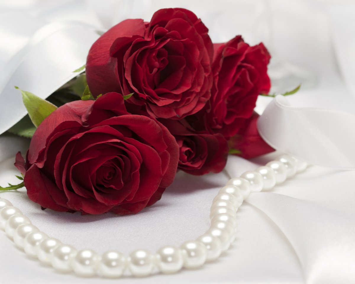 Красные розы с блестками