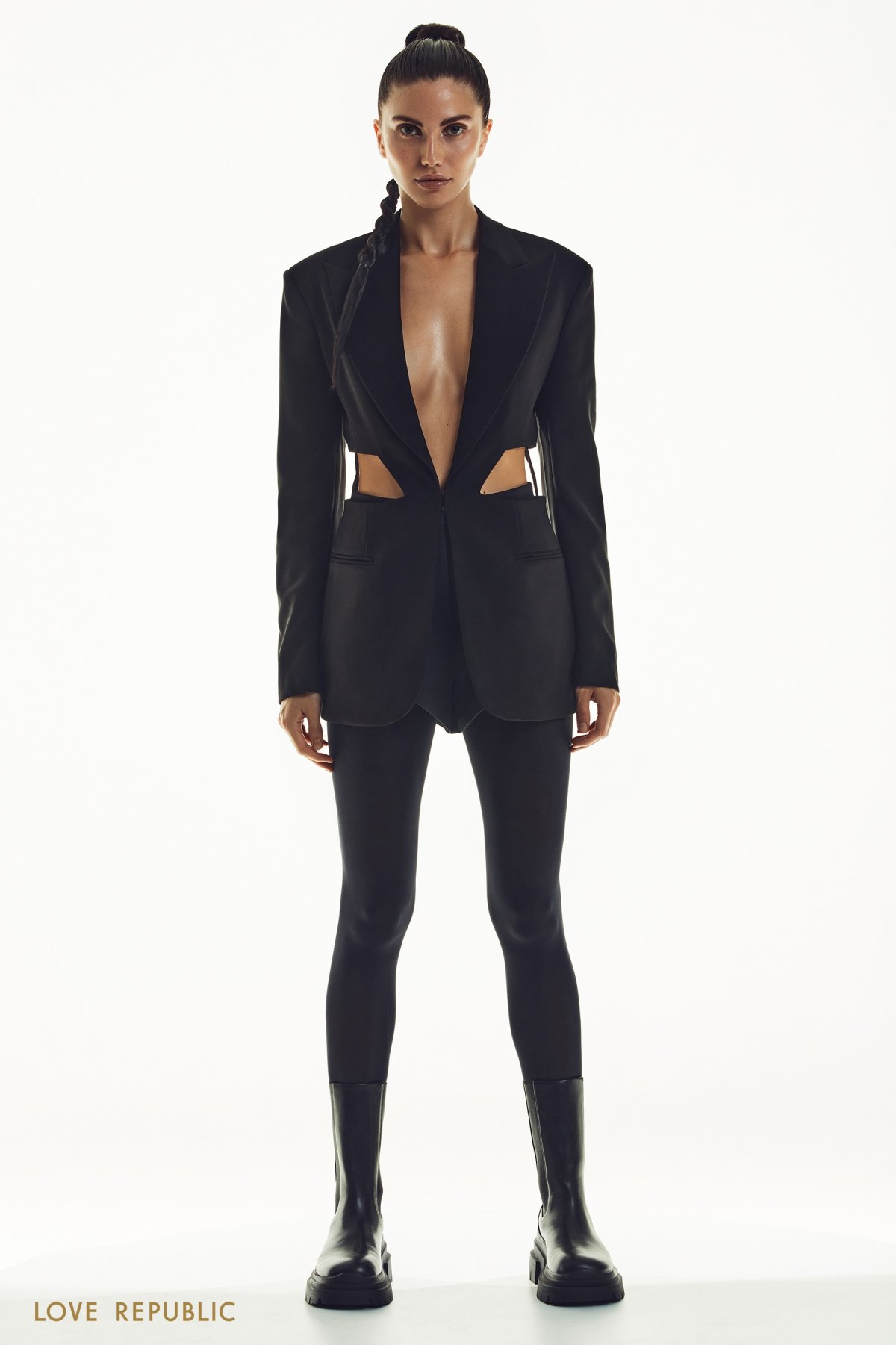 Платье пиджак с прозрачными рукавами