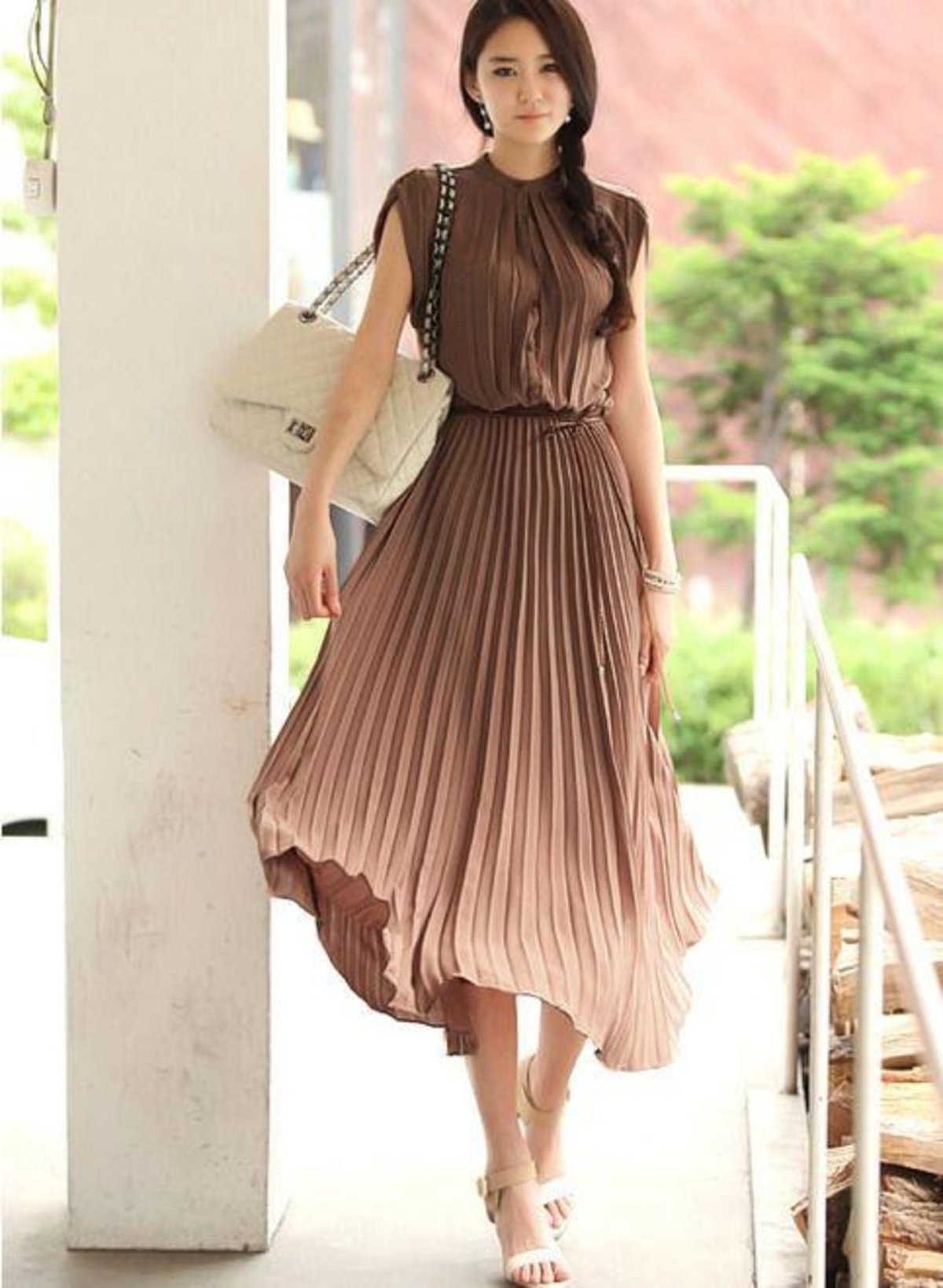 Платье макси плиссе мода 2020