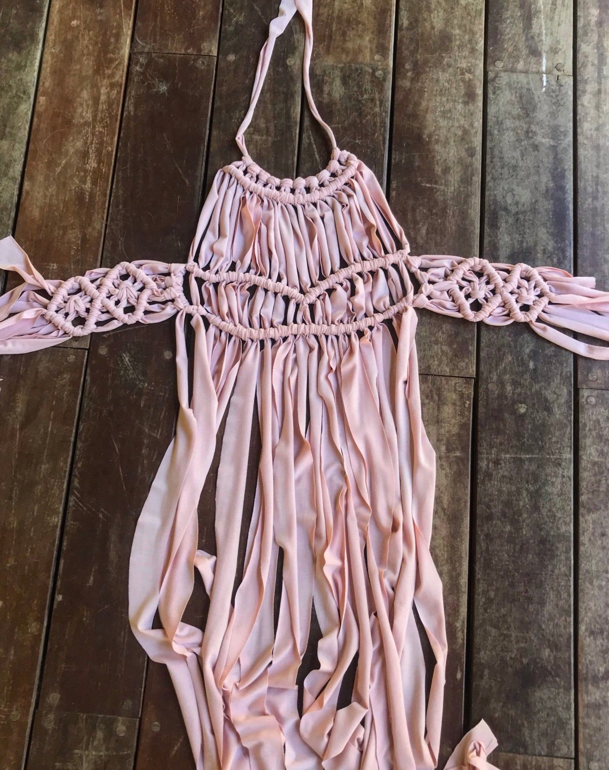 Вязаные пляжные туники в пол