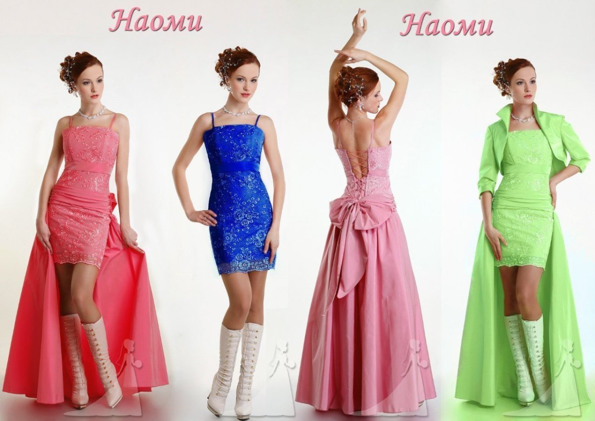 Платье со съемной юбкой из шифона