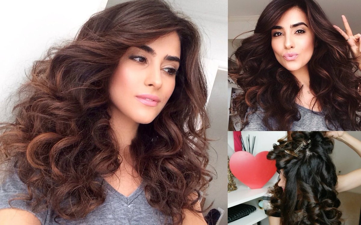 Крупные Локоны на средние волосы в домашних