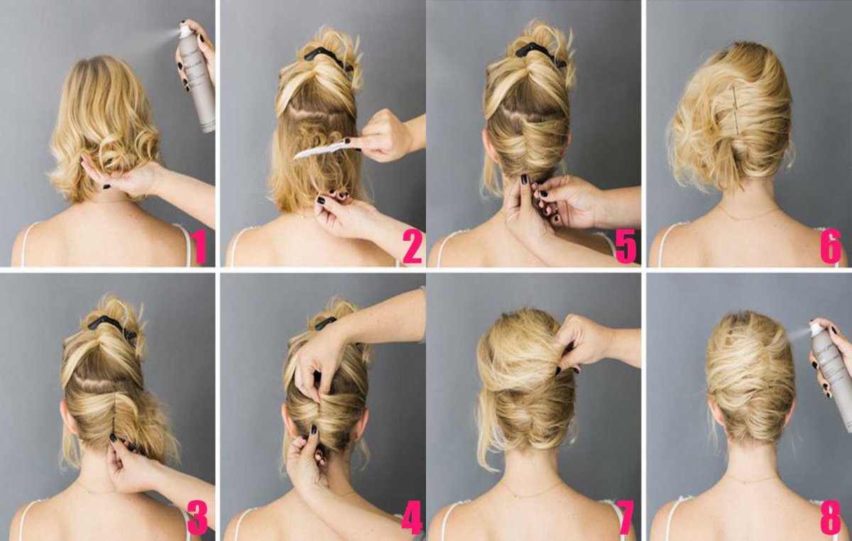 Вечерняя прическа на короткие волосы своими руками